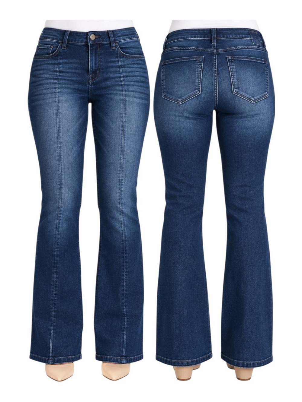 Wit & Wisdom Itty Bitty Bootcut Jeans Split Hem Dark Wash Size 10